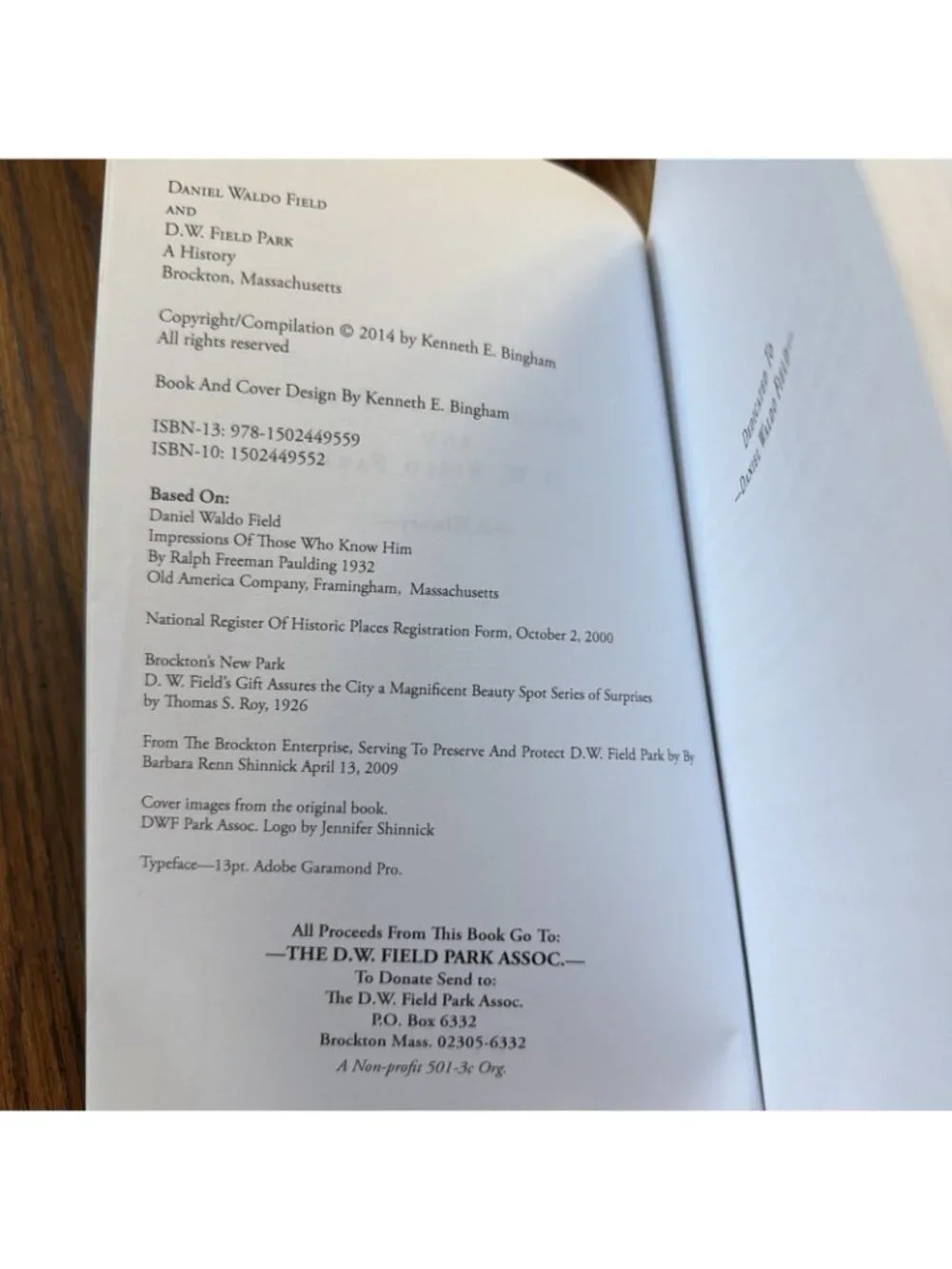 Daniel Waldo Field and D.W. Field Park: A‎ History by Kenneth E. Bingham 2014